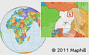 Political Location Map of Labwor, highlighted country, within the entire country