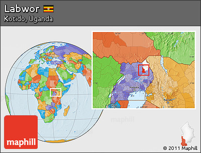 Political Location Map of Labwor, highlighted parent region