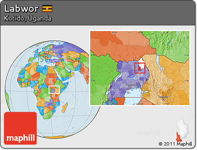 Political Location Map of Labwor, highlighted parent region