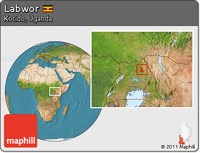Satellite Location Map of Labwor