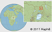 Savanna Style Location Map of Labwor, within the entire country