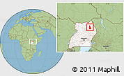 Savanna Style Location Map of Labwor, highlighted country