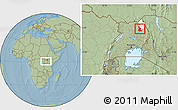 Savanna Style Location Map of Labwor, highlighted parent region, within the entire country, hill shading