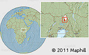 Savanna Style Location Map of Labwor, highlighted parent region, hill shading
