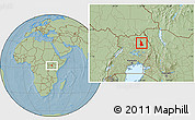 Savanna Style Location Map of Labwor, hill shading