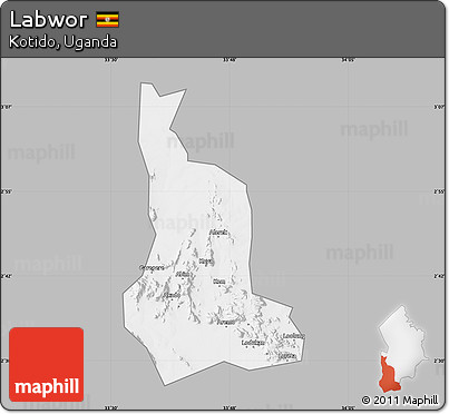Gray Map of Labwor, single color outside