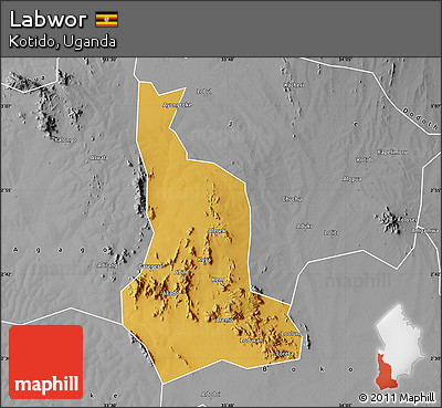 Physical Map of Labwor, desaturated