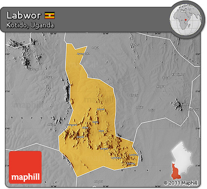 Physical Map of Labwor, desaturated