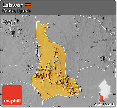 Physical Map of Labwor, desaturated