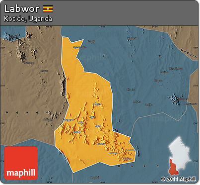 Political Map of Labwor, darken, semi-desaturated