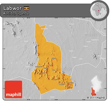 Political Map of Labwor, lighten, desaturated