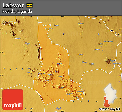Political Map of Labwor, physical outside