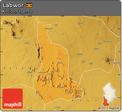 Political Map of Labwor, physical outside
