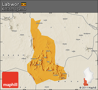 Political Map of Labwor, shaded relief outside