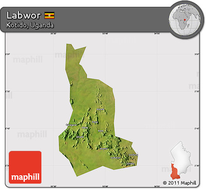 Satellite Map of Labwor, cropped outside