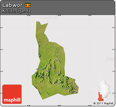 Satellite Map of Labwor, cropped outside
