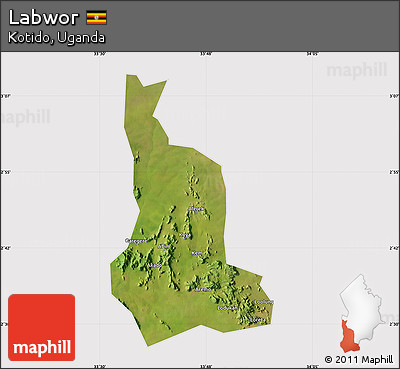 Satellite Map of Labwor, cropped outside