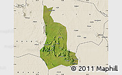Satellite Map of Labwor, shaded relief outside
