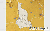 Shaded Relief Map of Labwor, physical outside