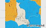 Shaded Relief Map of Labwor, political outside
