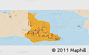 Political Panoramic Map of Labwor, lighten