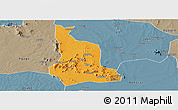 Political Panoramic Map of Labwor, semi-desaturated