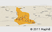 Political Panoramic Map of Labwor, shaded relief outside