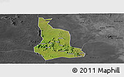 Satellite Panoramic Map of Labwor, darken, desaturated