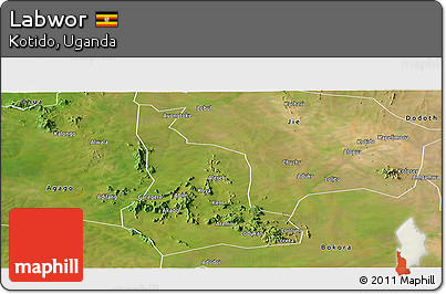 Satellite Panoramic Map of Labwor