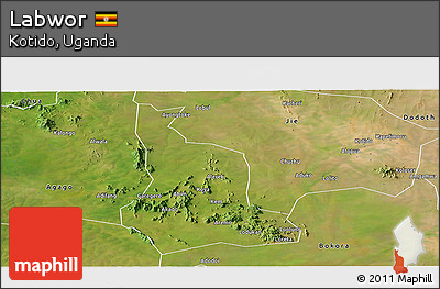 Satellite Panoramic Map of Labwor