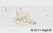 Shaded Relief Panoramic Map of Labwor, lighten, semi-desaturated
