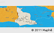 Shaded Relief Panoramic Map of Labwor, political outside