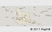Shaded Relief Panoramic Map of Labwor, semi-desaturated