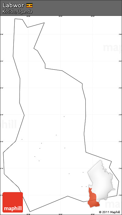 Blank Simple Map of Labwor, cropped outside, no labels