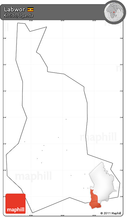 Blank Simple Map of Labwor, cropped outside, no labels