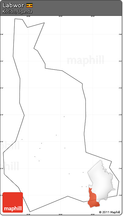 Blank Simple Map of Labwor, cropped outside, no labels