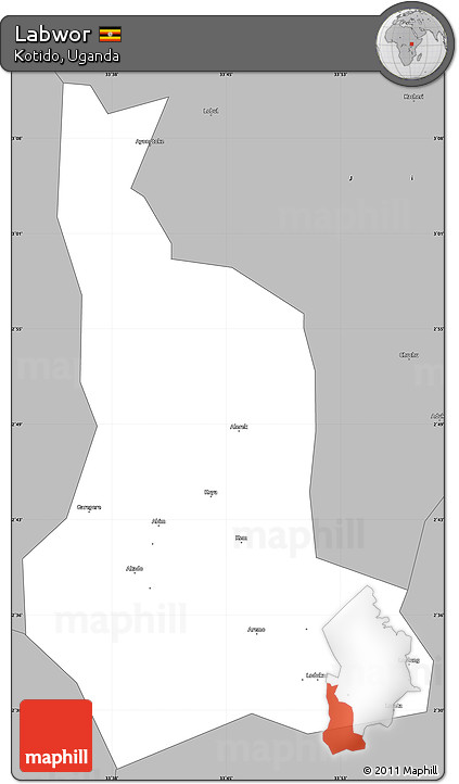 Gray Simple Map of Labwor