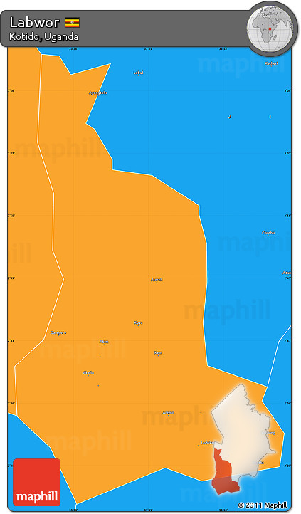 Political Simple Map of Labwor