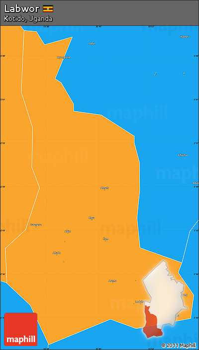 Political Simple Map of Labwor