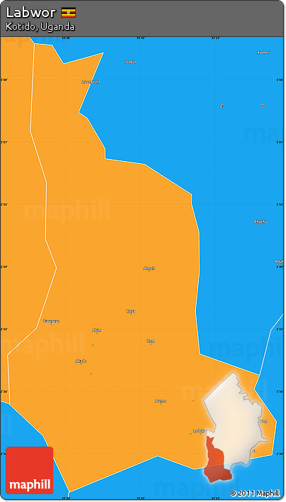 Political Simple Map of Labwor