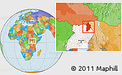 Political Location Map of Kotido, highlighted country