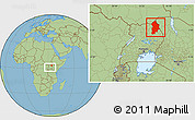 Savanna Style Location Map of Kotido, within the entire country