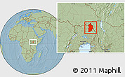 Savanna Style Location Map of Kotido, hill shading