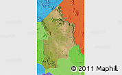 Satellite Map of Kotido, political shades outside