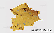 Physical Panoramic Map of Kotido, cropped outside