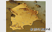 Physical Panoramic Map of Kotido, darken