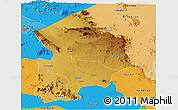 Physical Panoramic Map of Kotido, political outside