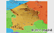 Physical Panoramic Map of Kotido, political shades outside