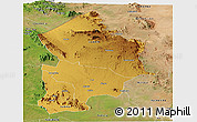 Physical Panoramic Map of Kotido, satellite outside