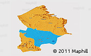 Political Panoramic Map of Kotido, cropped outside